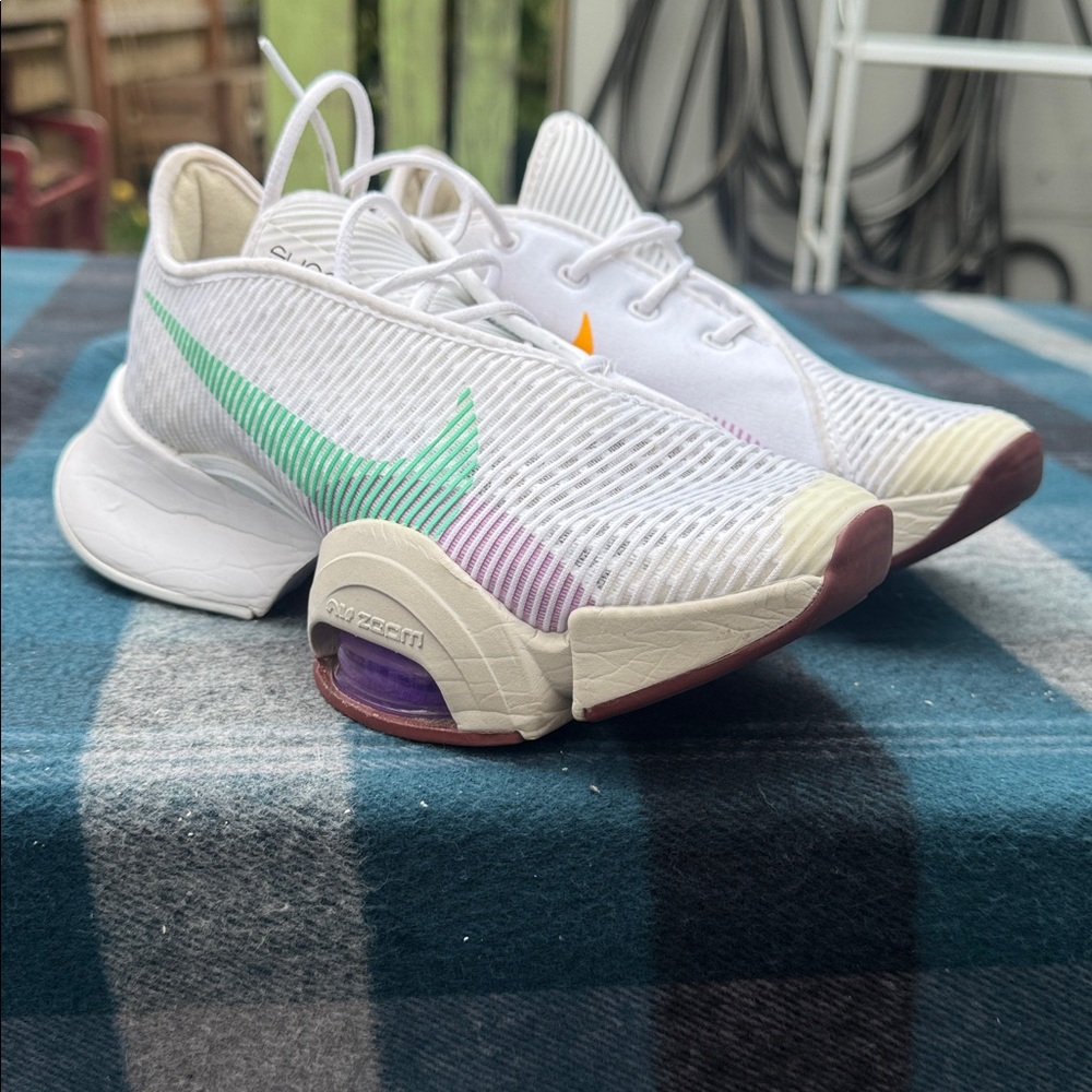 Nike Women's Air Zoom SuperRep 2 White Bronze Violet Green Shoes CU5925-135 Sz 5